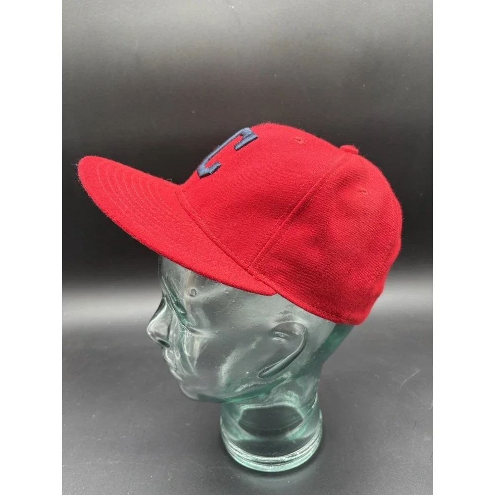 New Era Cleveland Indians MLB Hat Mens 7 1/2 Red Excellent Fitted Wool Cap